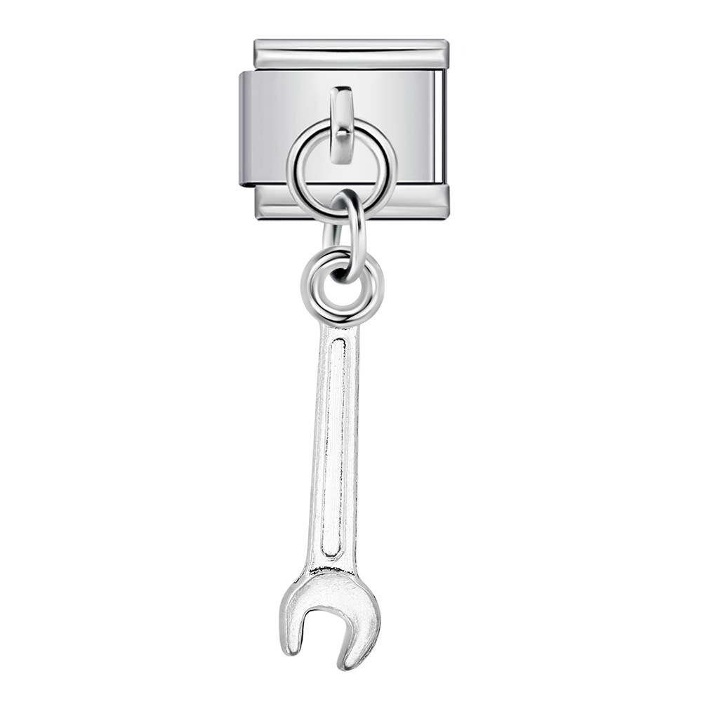 Single tool-shaped pendant Italian modular bracelet hook stainless steel spliced watch strap chain accessory