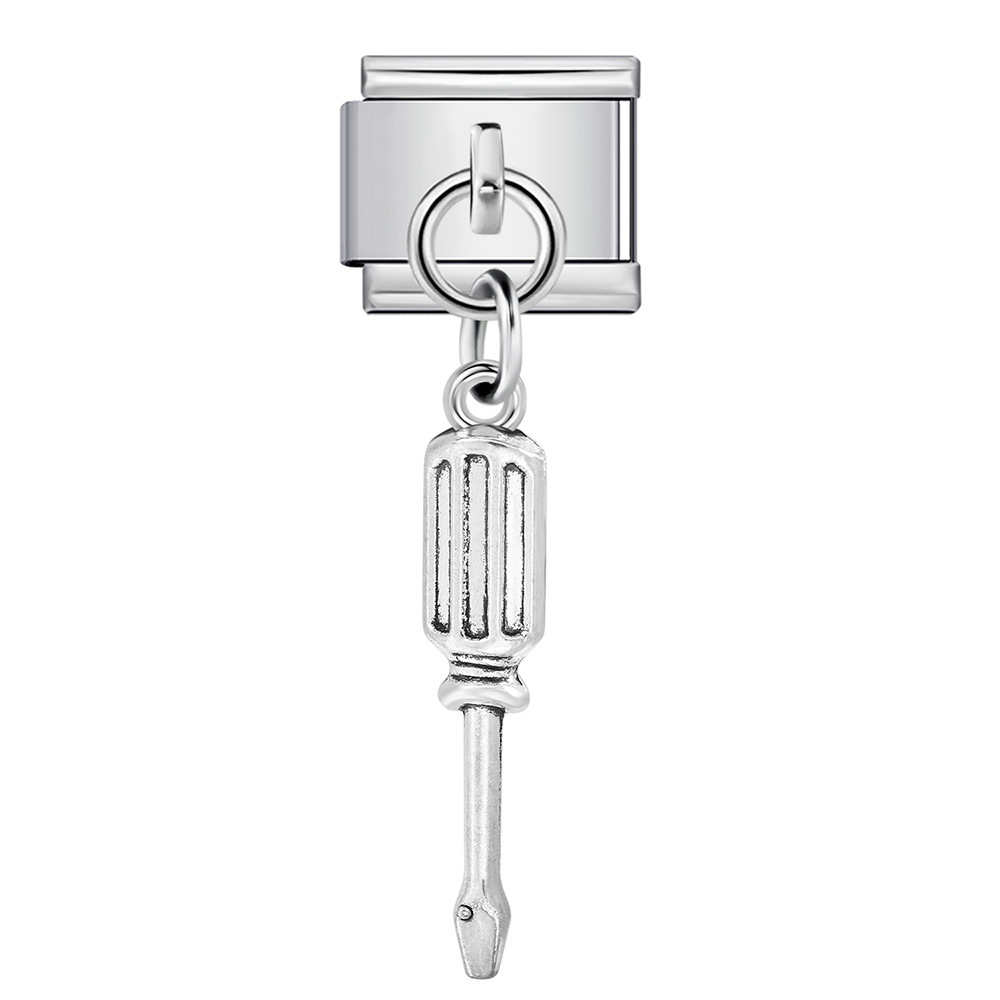 Single tool-shaped pendant Italian modular bracelet hook stainless steel spliced watch strap chain accessory