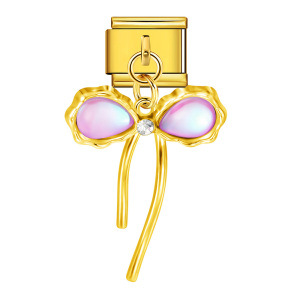 Hook butterfly pendant Italian modular bracelet with titanium steel strap chain.