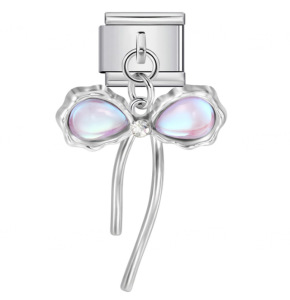 Hook butterfly pendant Italian modular bracelet with titanium steel strap chain.