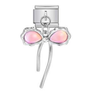 Hook butterfly pendant Italian modular bracelet with titanium steel strap chain.