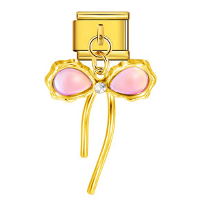 Hook butterfly pendant Italian modular bracelet with titanium steel strap chain.