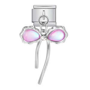 Hook butterfly pendant Italian modular bracelet with titanium steel strap chain.