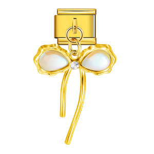 Hook butterfly pendant Italian modular bracelet with titanium steel strap chain.