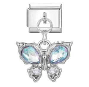 Hook butterfly pendant Italian modular bracelet with titanium steel strap chain.