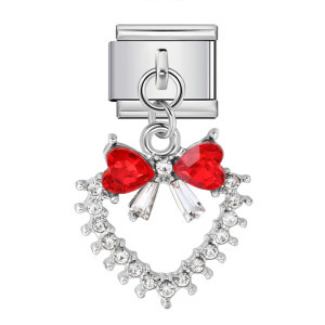 Hook butterfly pendant Italian modular bracelet with titanium steel strap chain.