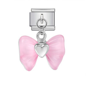 Hook butterfly pendant Italian modular bracelet with titanium steel strap chain.
