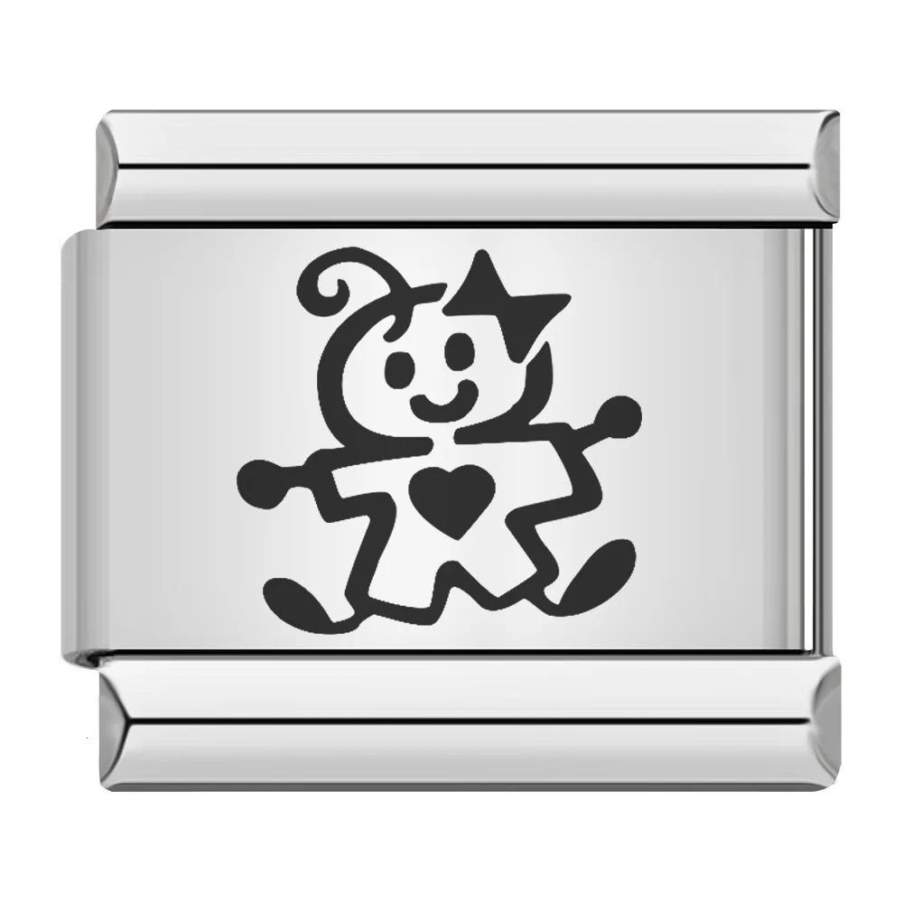 New laser-cut cat paw and puppy pattern stainless steel DIY Italian modular bracelet/watch strap/chain accessories