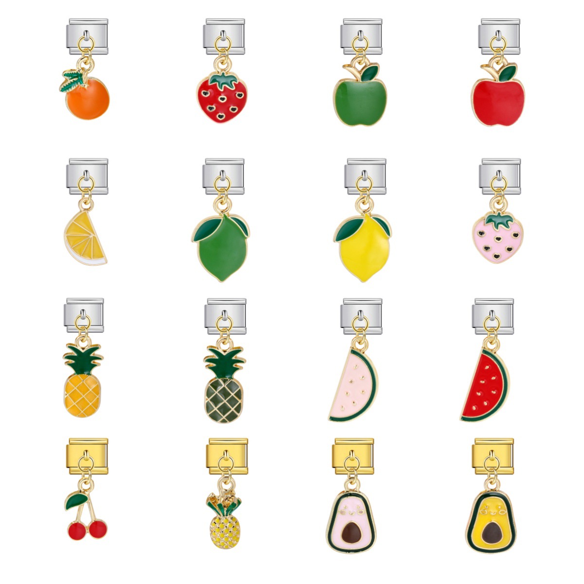 Italian-style cute fruit pendant, exquisite DIY creative personalized modular accessories, necklace, bracelet, and jewelry.