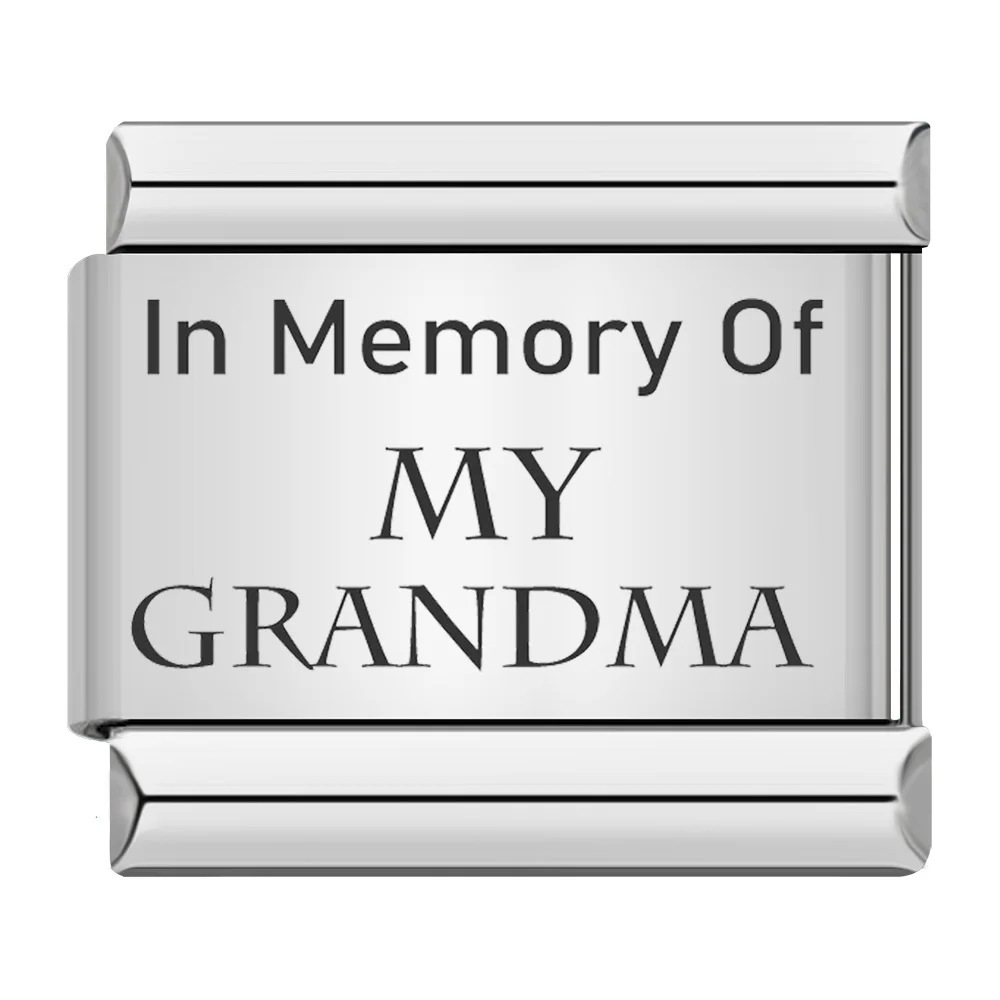 Family-themed English word pattern Italian modular bracelet stainless steel laser engraving DIY bangle