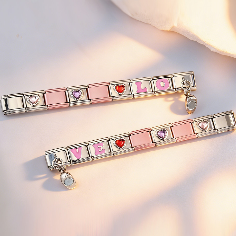Love Elements Italian Bracelet Set Stainless Steel Modular Watch Strap Chain DIY Modular Jewelry Wholesale
