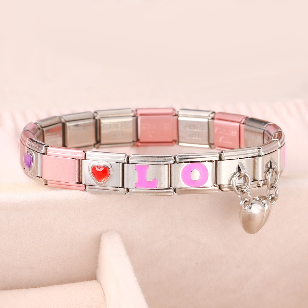 Love Elements Italian Bracelet Set Stainless Steel Modular Watch Strap Chain DIY Modular Jewelry Wholesale