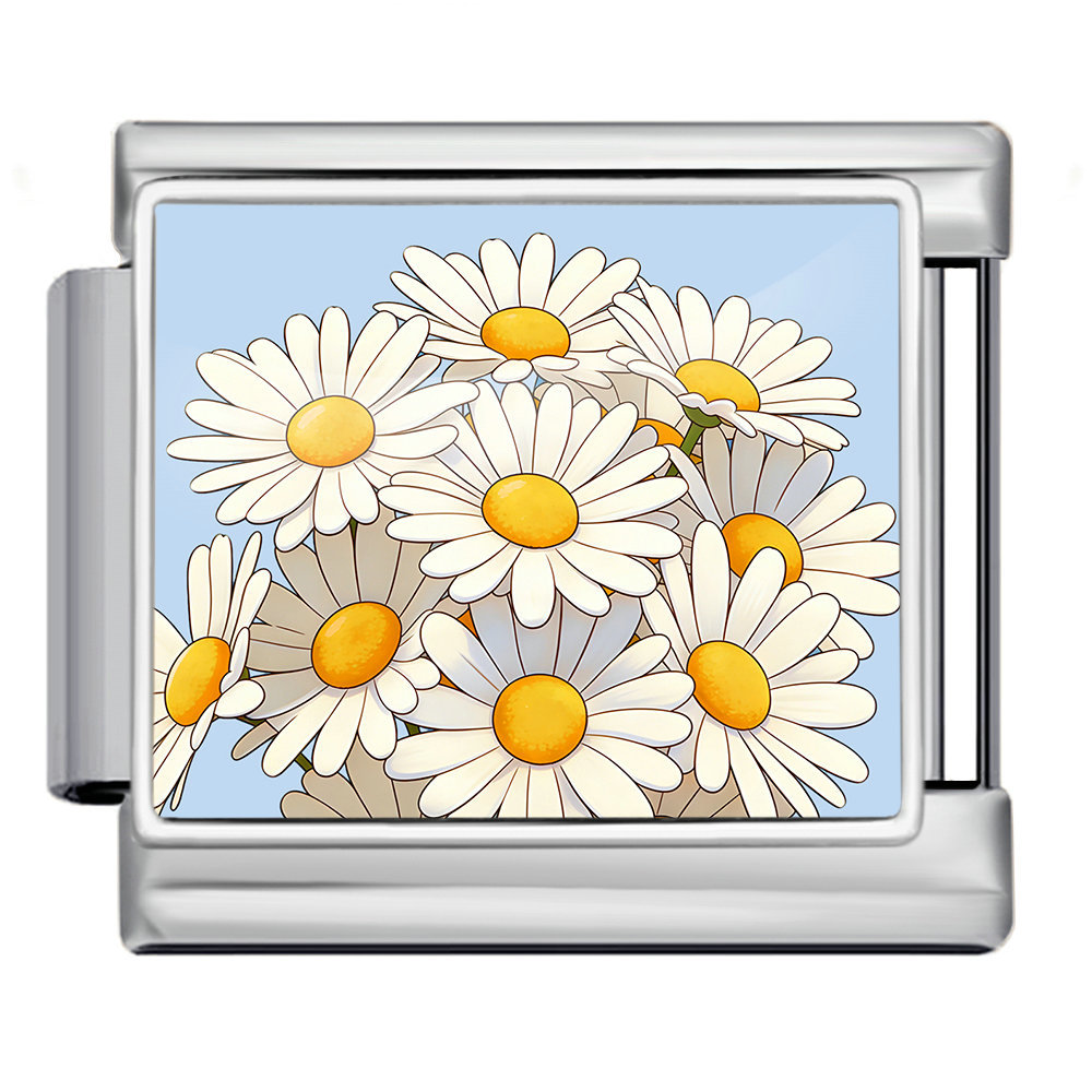 Monthly Birthday Flower Italian Modular Bracelet Photo Style Stainless Steel Handmade DIY Detachable Watch Strap Chain