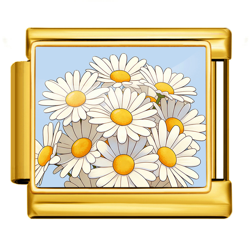 Monthly Birthday Flower Italian Modular Bracelet Photo Style Stainless Steel Handmade DIY Detachable Watch Strap Chain