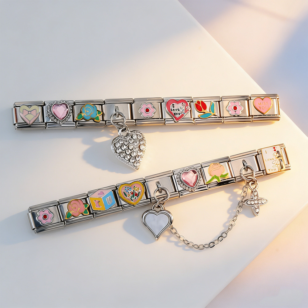 Hot-selling holiday series Italian bracelet set DIY stainless steel detachable modular watch strap accessories