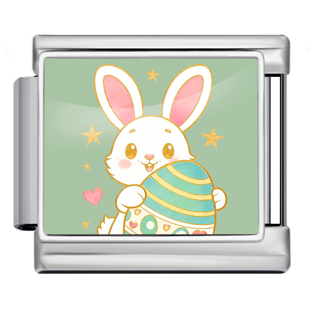 Easter Bunny Series Italian Modular Bracelet Stainless Steel Handmade DIY Detachable Watch Strap Chain Accessories