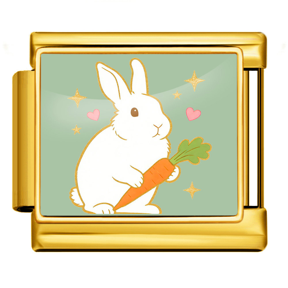 Easter Bunny Series Italian Modular Bracelet Stainless Steel Handmade DIY Detachable Watch Strap Chain Accessories