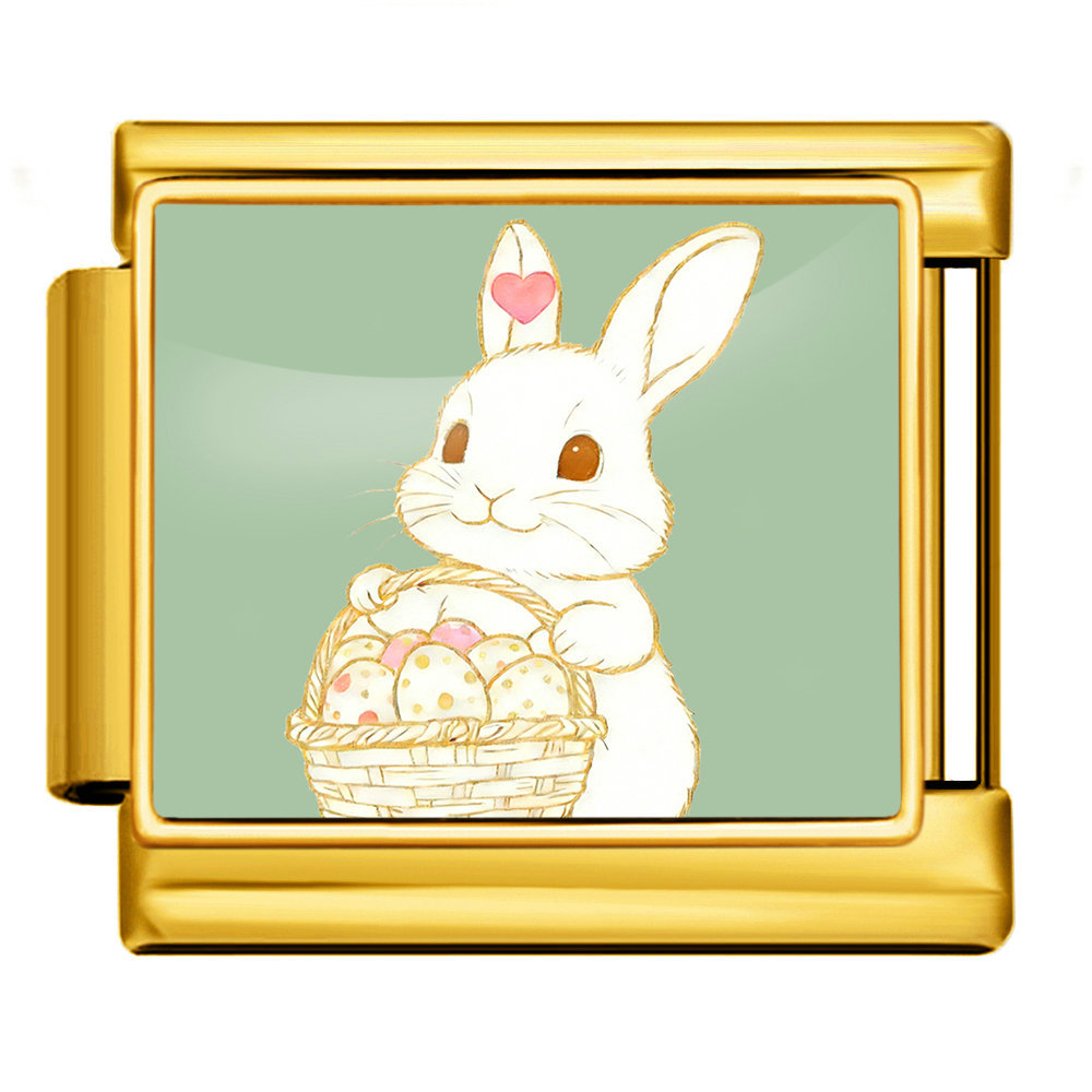 Easter Bunny Series Italian Modular Bracelet Stainless Steel Handmade DIY Detachable Watch Strap Chain Accessories