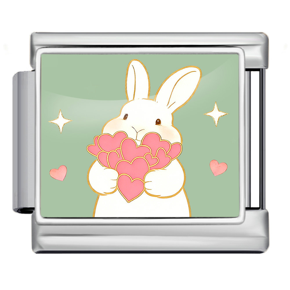 Easter Bunny Series Italian Modular Bracelet Stainless Steel Handmade DIY Detachable Watch Strap Chain Accessories