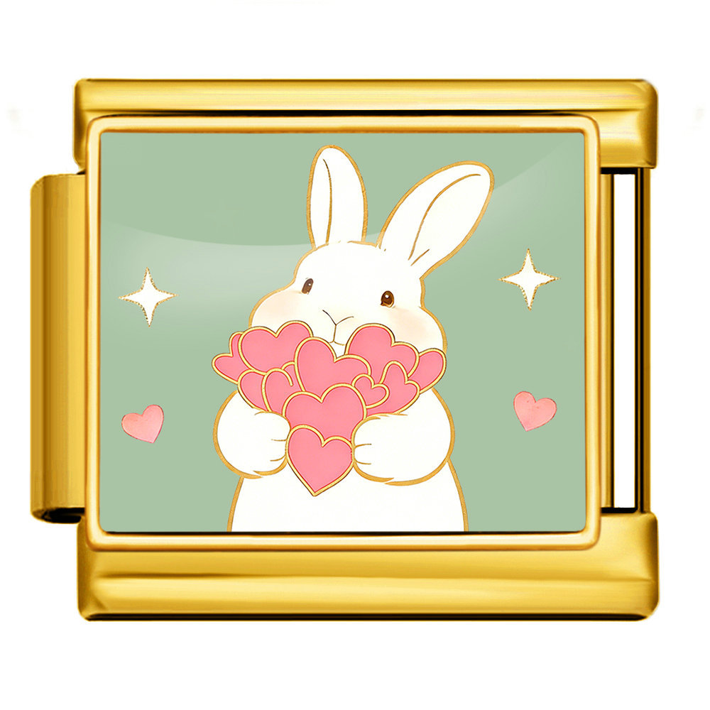 Easter Bunny Series Italian Modular Bracelet Stainless Steel Handmade DIY Detachable Watch Strap Chain Accessories