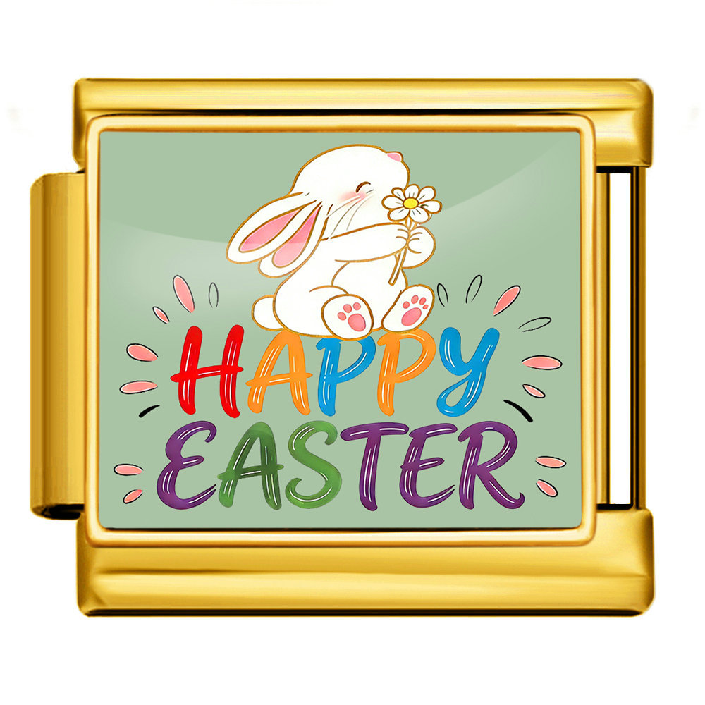 Easter Bunny Series Italian Modular Bracelet Stainless Steel Handmade DIY Detachable Watch Strap Chain Accessories