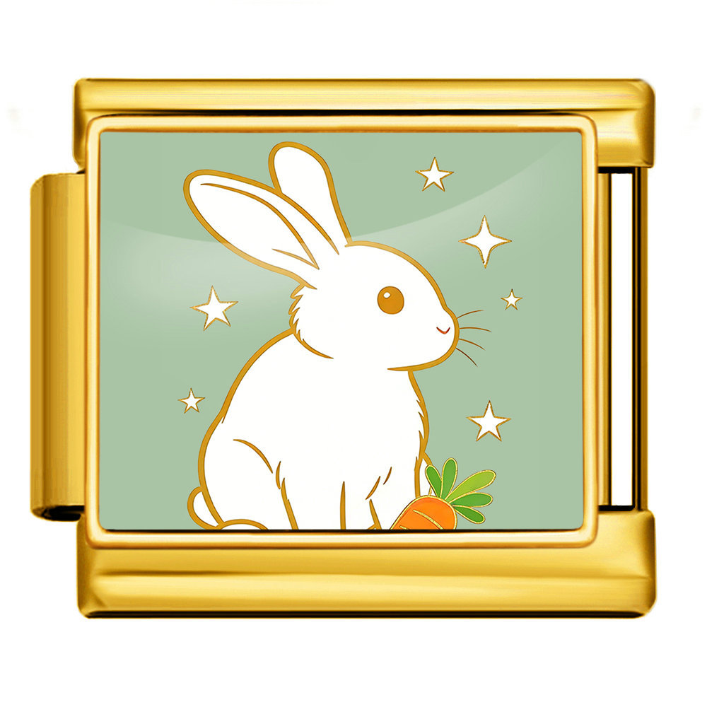 Easter Bunny Series Italian Modular Bracelet Stainless Steel Handmade DIY Detachable Watch Strap Chain Accessories