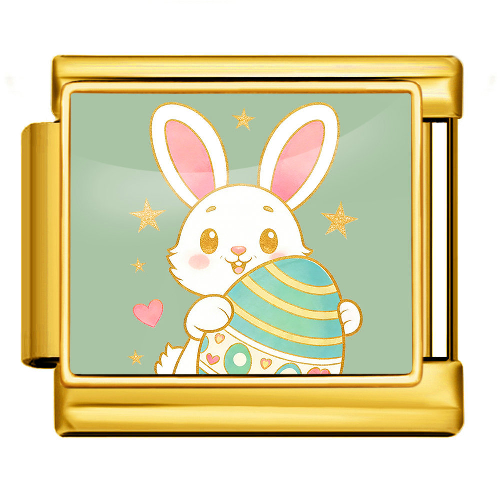 Easter Bunny Series Italian Modular Bracelet Stainless Steel Handmade DIY Detachable Watch Strap Chain Accessories