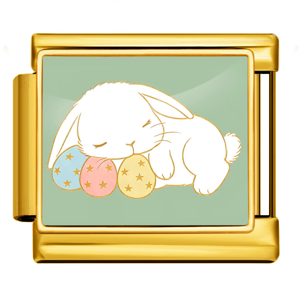 Easter Bunny Series Italian Modular Bracelet Stainless Steel Handmade DIY Detachable Watch Strap Chain Accessories