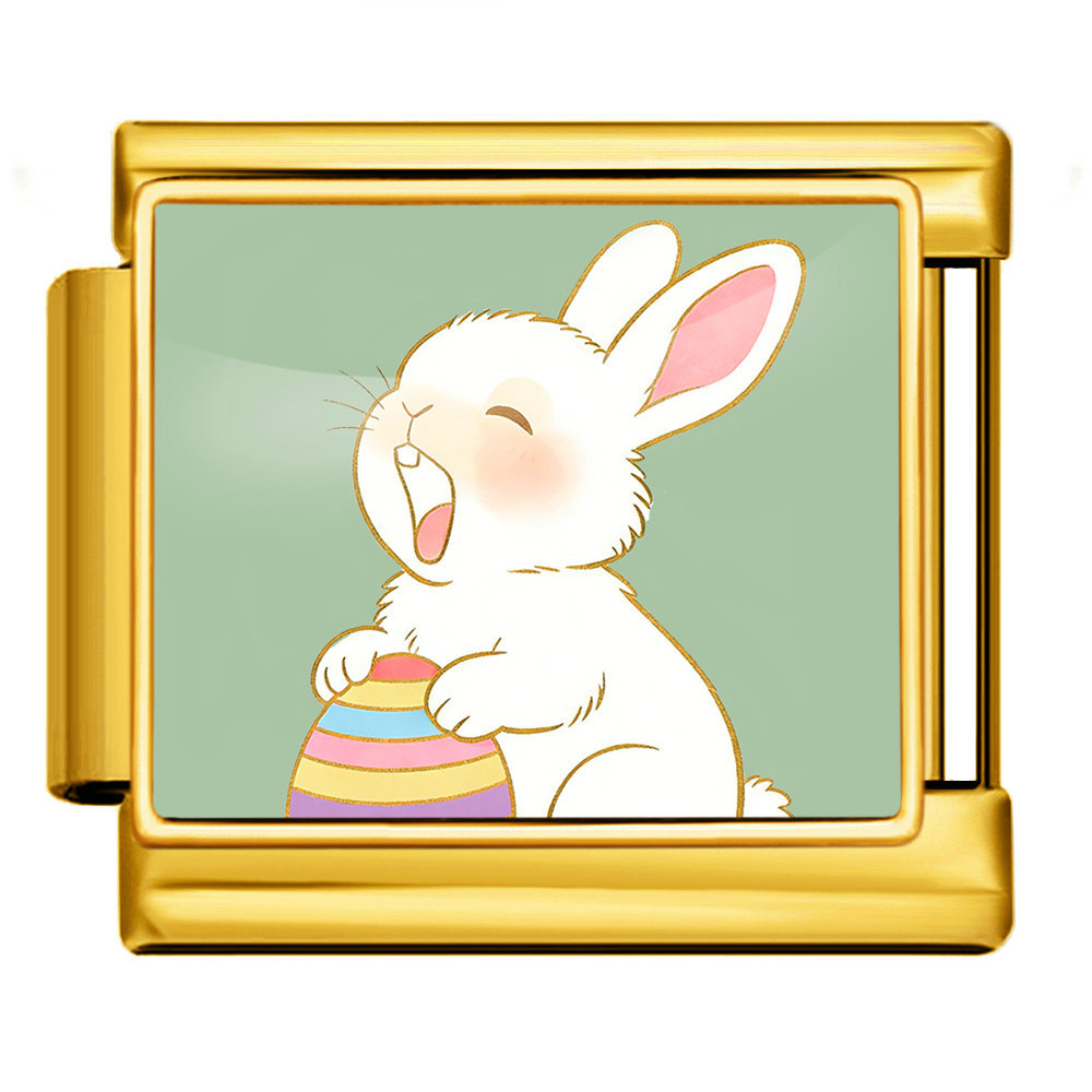 Easter Bunny Series Italian Modular Bracelet Stainless Steel Handmade DIY Detachable Watch Strap Chain Accessories