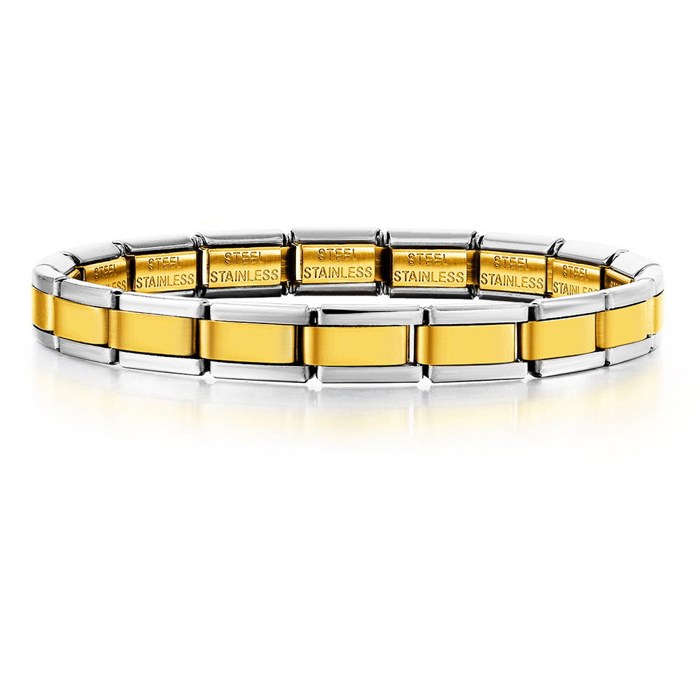 Stainless steel thin and wide Italian modular bracelet square elastic DIY watch strap chain accessories wholesale basic chain