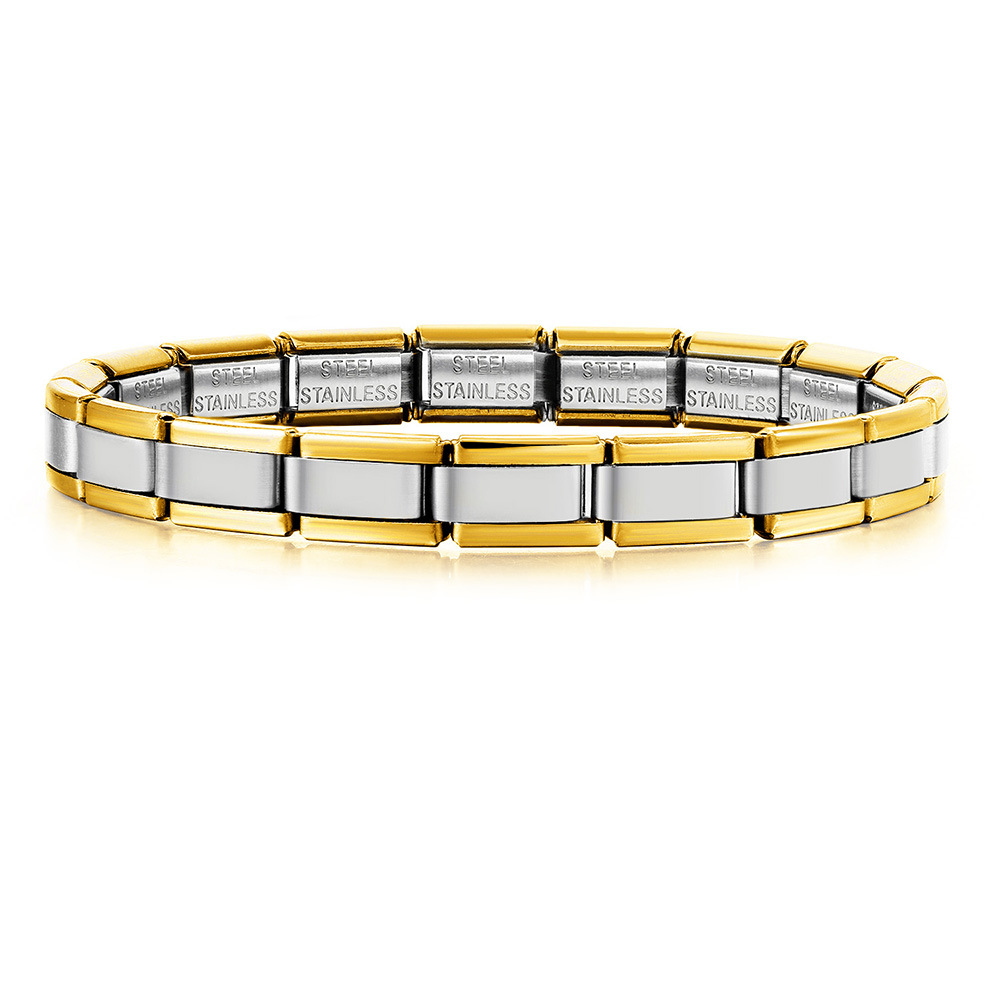 Stainless steel thin and wide Italian modular bracelet square elastic DIY watch strap chain accessories wholesale basic chain