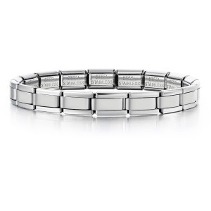 Stainless steel thin and wide Italian modular bracelet square elastic DIY watch strap chain accessories wholesale basic chain
