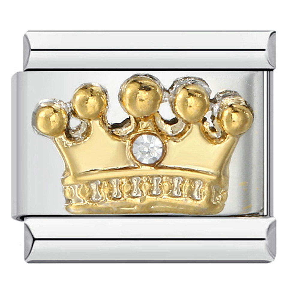 New Queen Crown Pattern Stainless Steel Bracelet, DIY Italian Modular Bracelet, Personalized Gift