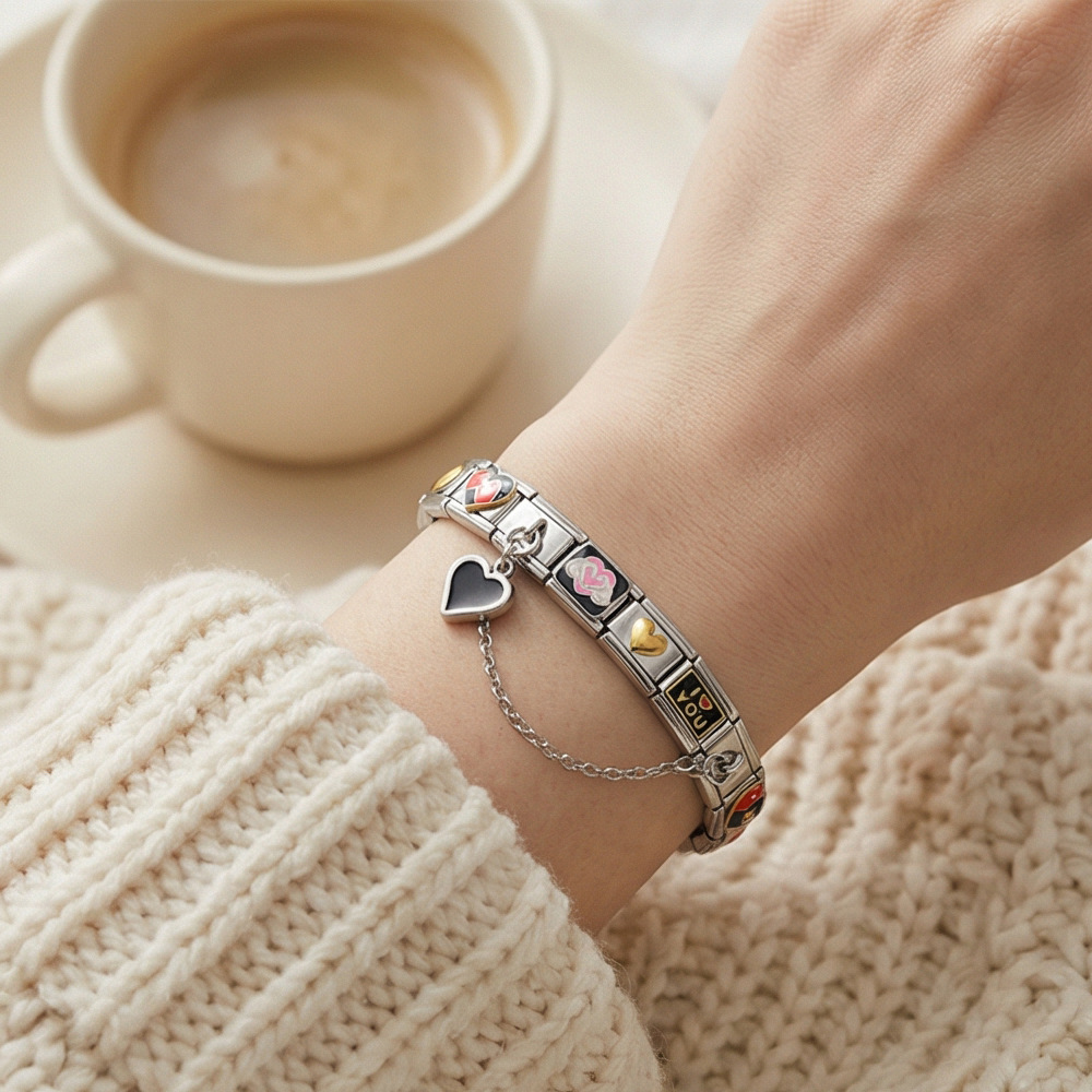 Stainless steel DIY modular bracelet set, multi-functional elastic detachable watch chain, jewelry wholesale.