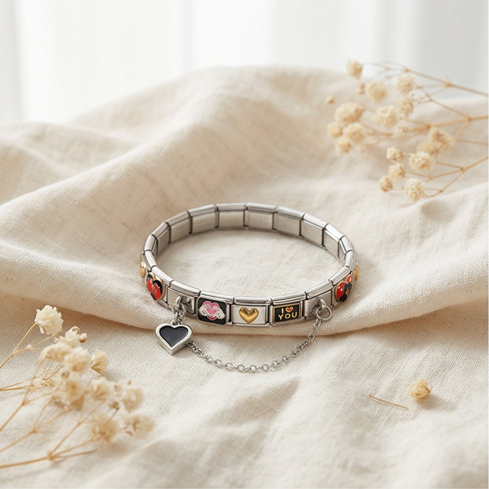 Stainless steel DIY modular bracelet set, multi-functional elastic detachable watch chain, jewelry wholesale.