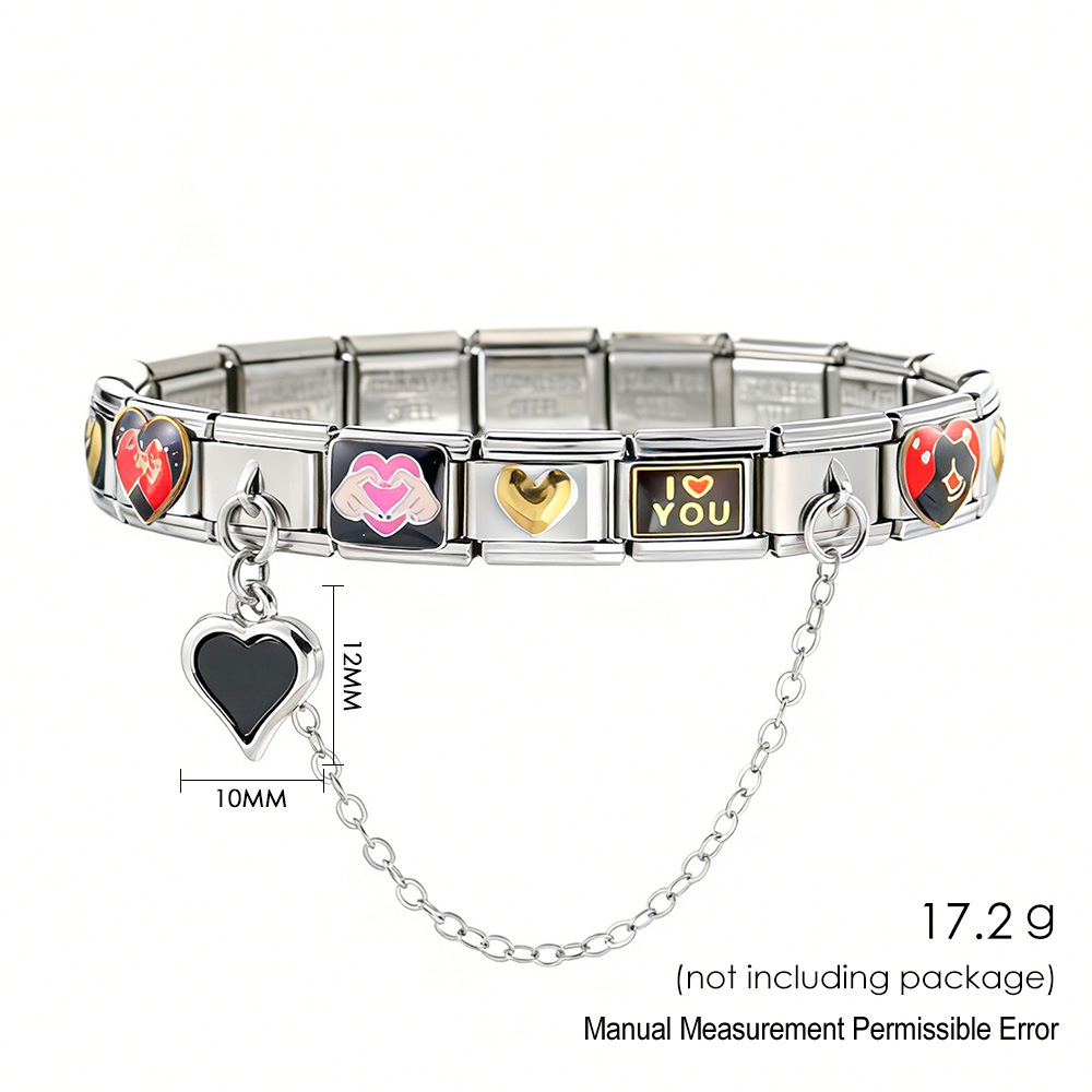 Stainless steel DIY modular bracelet set, multi-functional elastic detachable watch chain, jewelry wholesale.