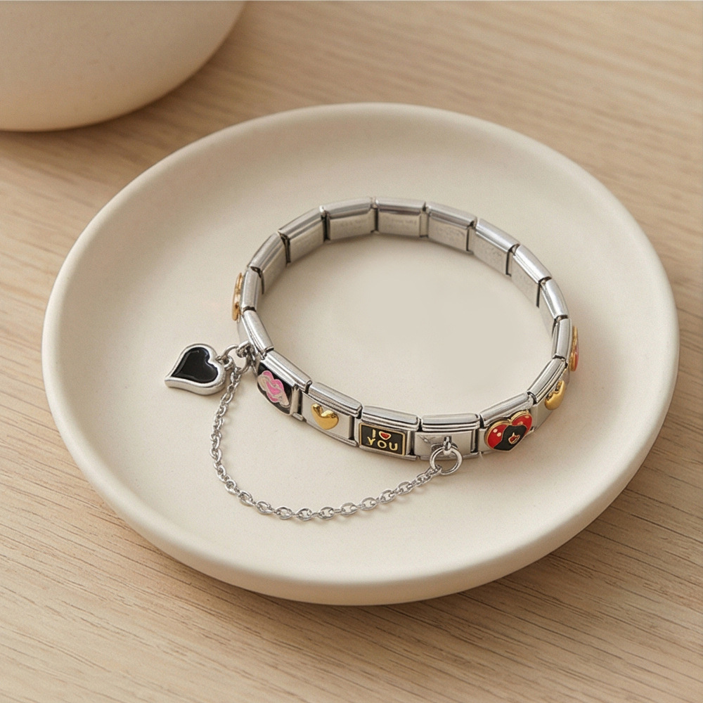 Stainless steel DIY modular bracelet set, multi-functional elastic detachable watch chain, jewelry wholesale.