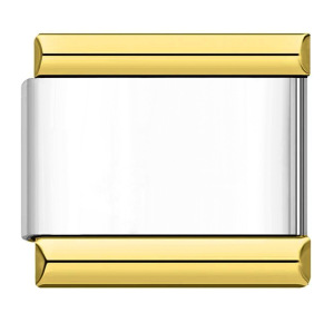 DIY Italian Charms Single Two-Tone Italian Modular Bracelet Gold-Plated Silver Stainless Steel Bangle