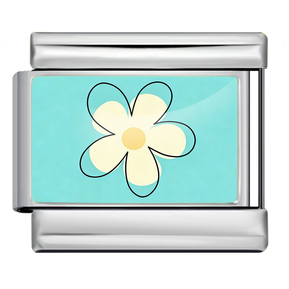New Fresh Pattern Italian Modular Bracelet, Stainless Steel, Flower and Smiley Face Design, DIY Detachable Bracelet