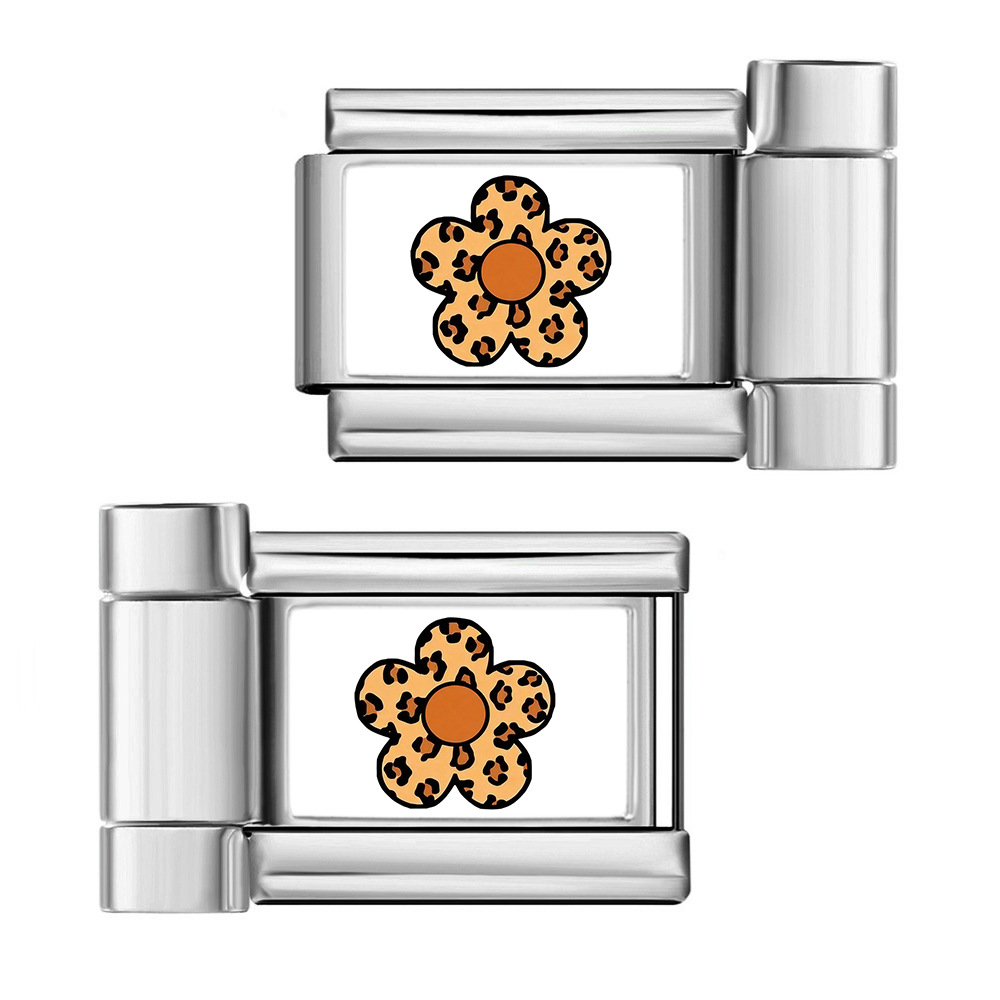 10/12mm watch strap connector, floral pattern Italian modular bracelet DIY splicing bangle tool