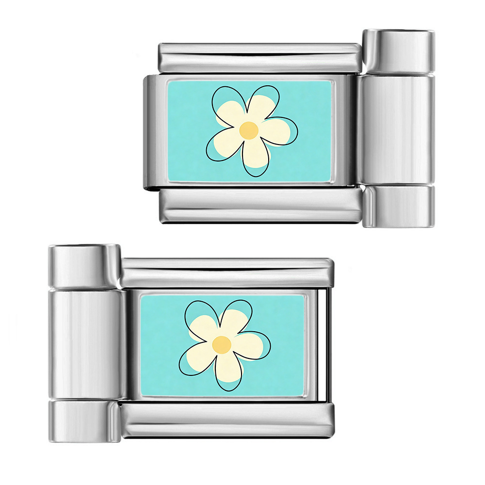 10/12mm watch strap connector, floral pattern Italian modular bracelet DIY splicing bangle tool