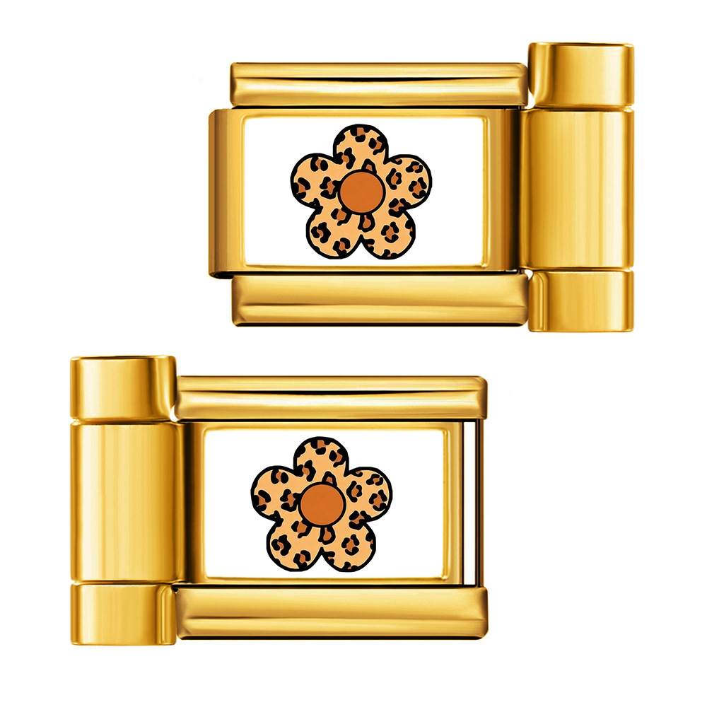 10/12mm watch strap connector, floral pattern Italian modular bracelet DIY splicing bangle tool