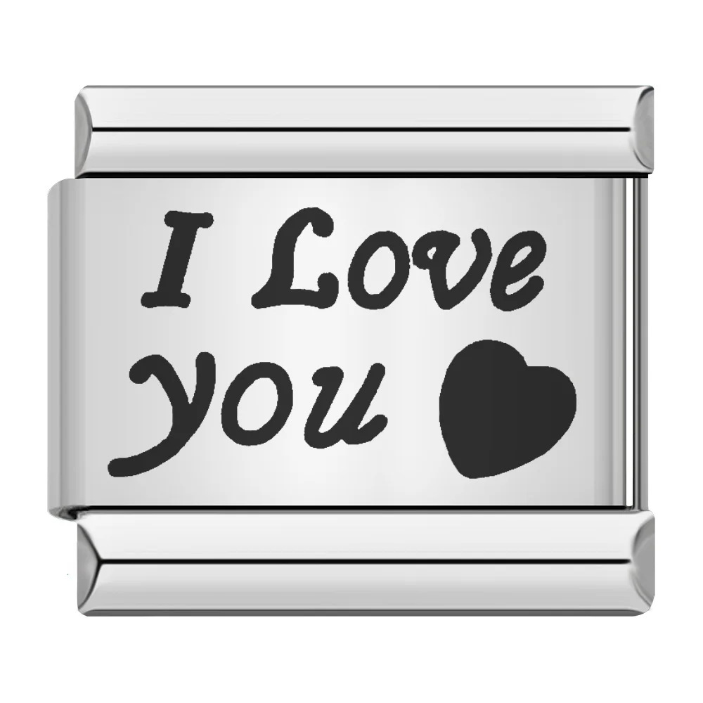 Stainless steel laser-engraved pattern Italian modular bracelet DIY free assembly fashion jewelry