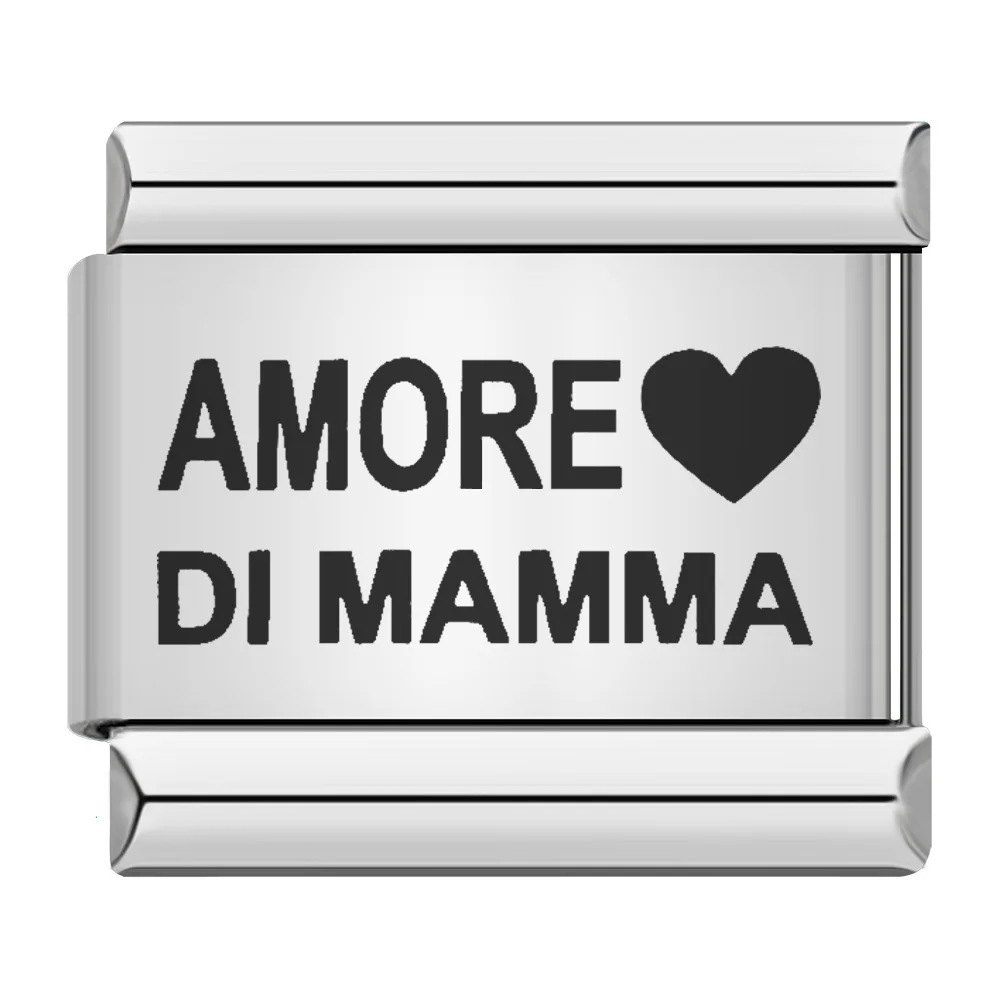 Stainless steel laser-engraved pattern Italian modular bracelet DIY free assembly fashion jewelry