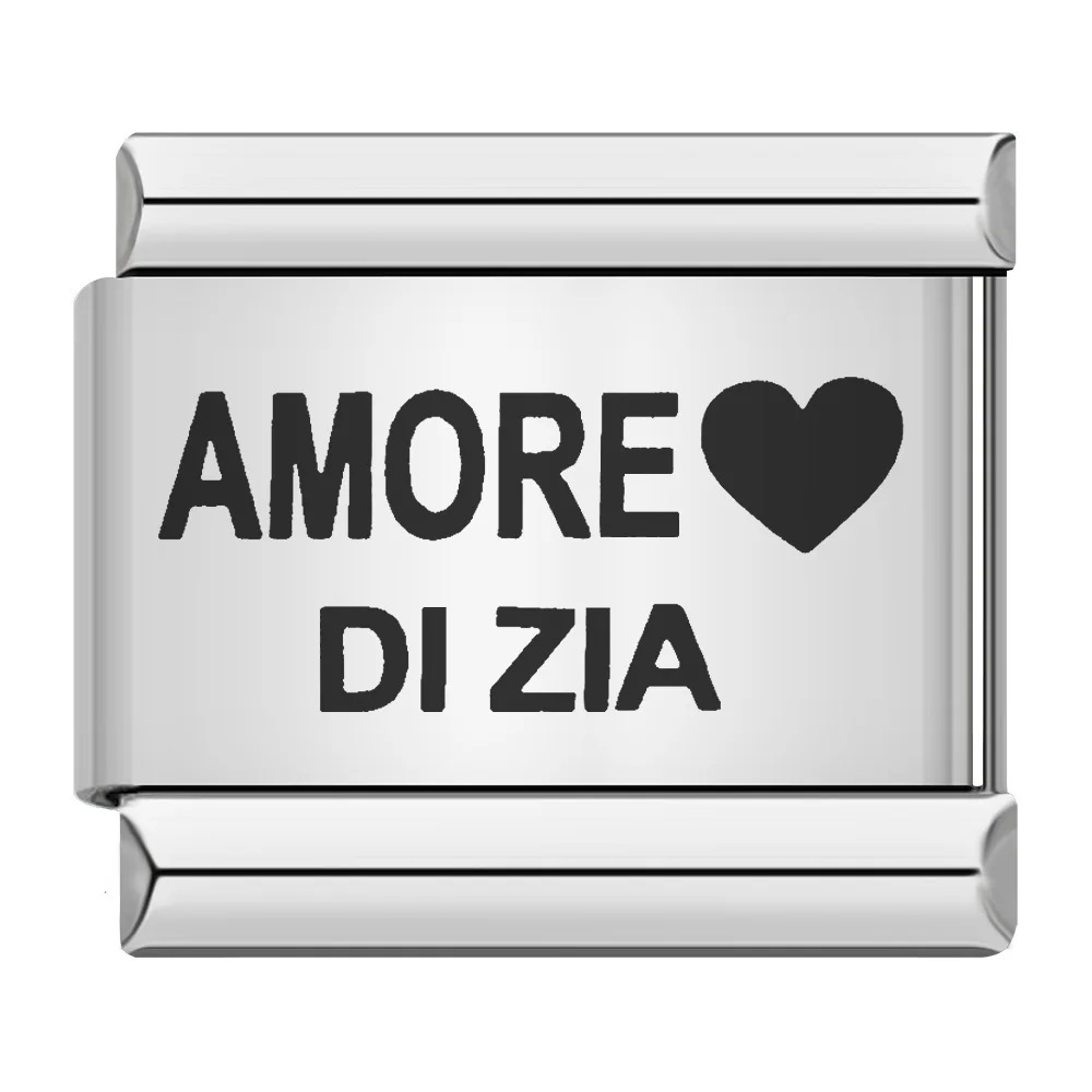 Stainless steel laser-engraved pattern Italian modular bracelet DIY free assembly fashion jewelry