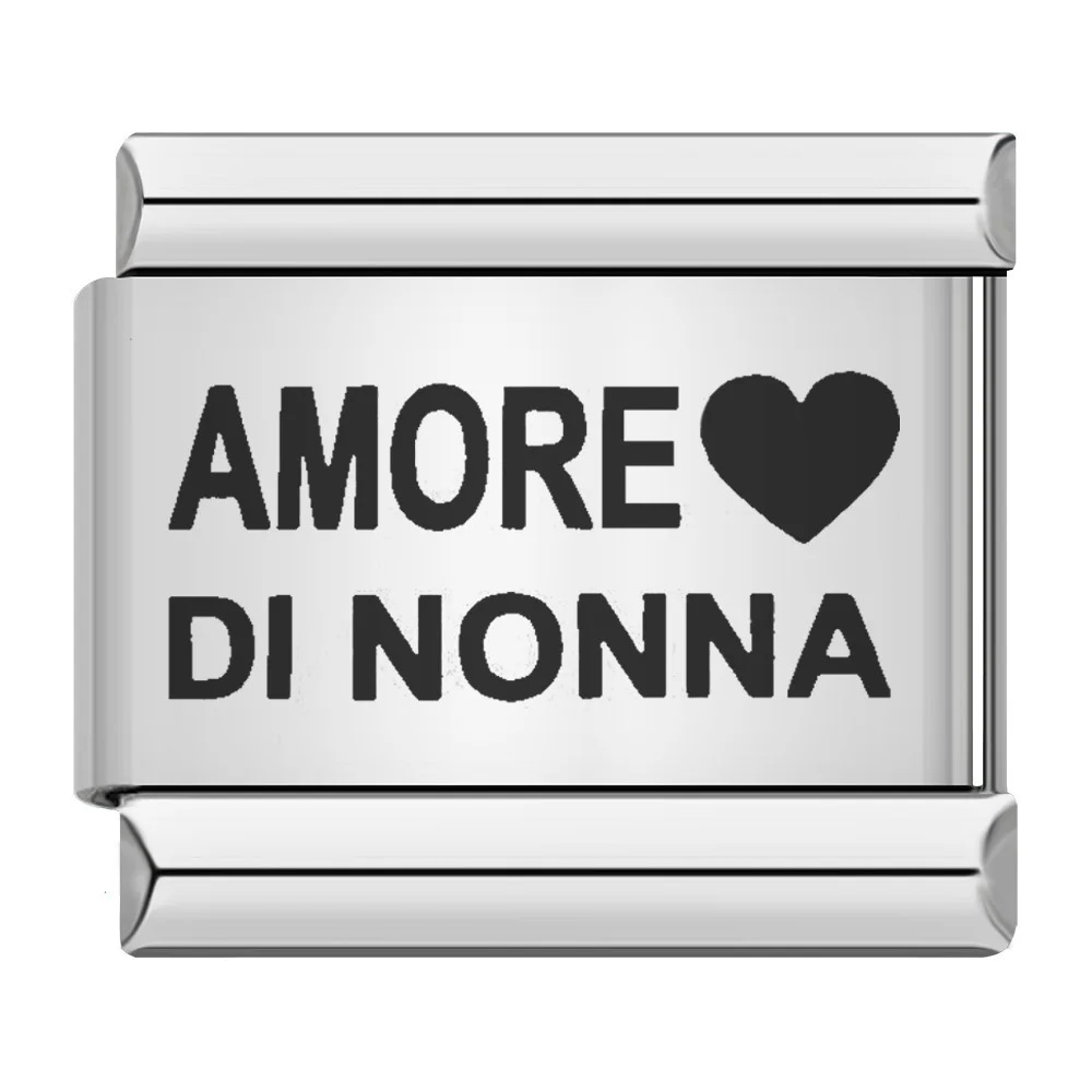 Stainless steel laser-engraved pattern Italian modular bracelet DIY free assembly fashion jewelry
