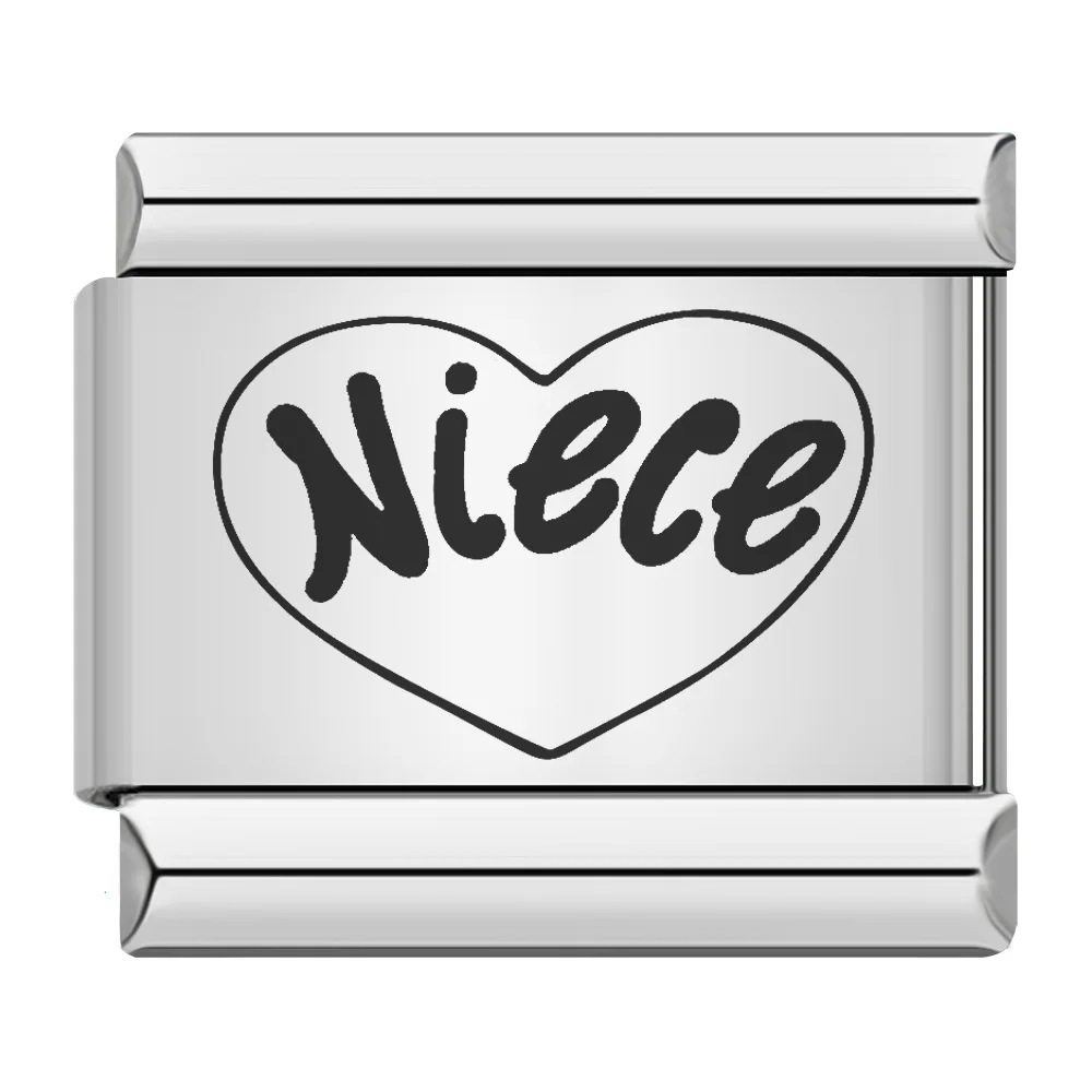 Stainless steel laser-engraved pattern Italian modular bracelet DIY free assembly fashion jewelry