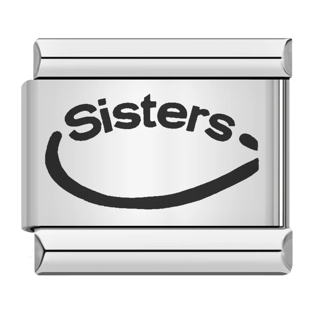 Stainless steel laser-engraved pattern Italian modular bracelet DIY free assembly fashion jewelry