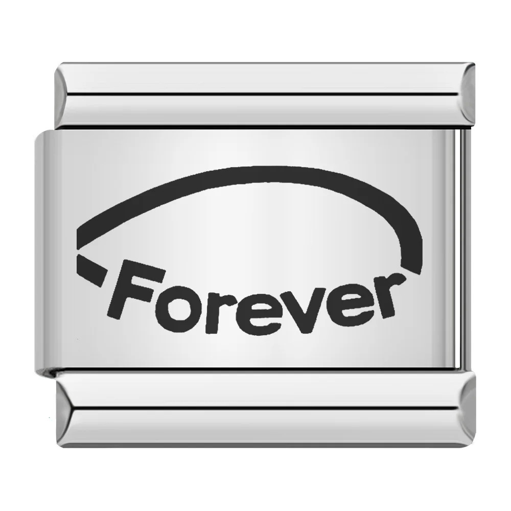 Stainless steel laser-engraved pattern Italian modular bracelet DIY free assembly fashion jewelry