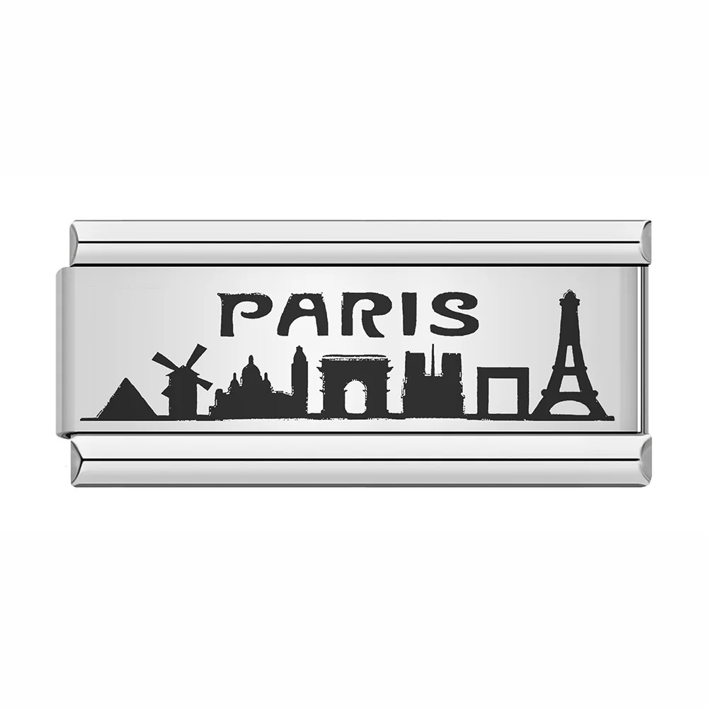 Stainless steel laser-engraved pattern Italian modular bracelet DIY free assembly fashion jewelry